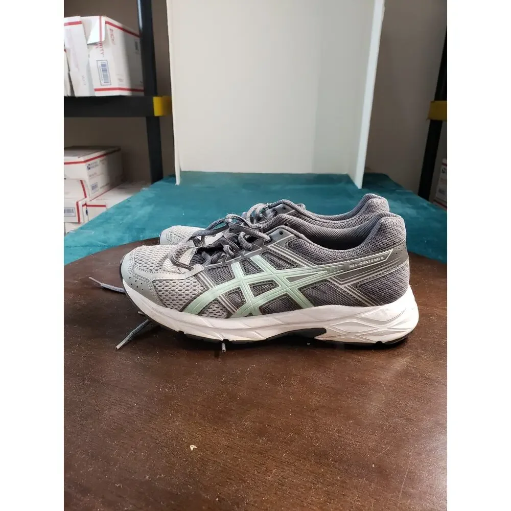 ASICS Gel Contend 4 Shoes Size 8 Womens Gray Running Gym Marathon Training T765N